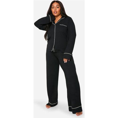 Pijama Plus Súper Suave Premium Con Botones - boohoo - Modalova