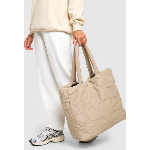 Borsa Tote oversize in nylon trapuntato - boohoo - Modalova