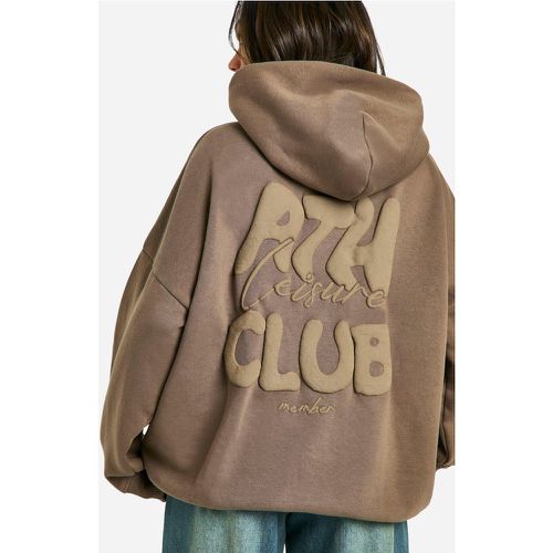 Sudadera Oversize Sobreteñida Con Capucha Y Estampado Ath Club En Relieve - boohoo - Modalova