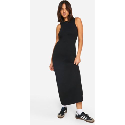 Vestito maxi Basic Fit & Flare a coste - boohoo - Modalova