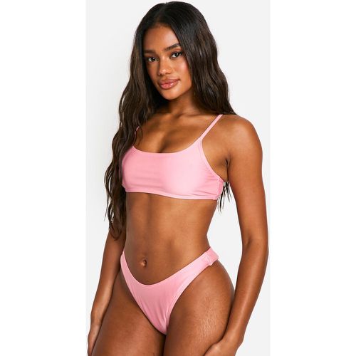 Top bikini Mix & Match con scollo rotondo - boohoo - Modalova