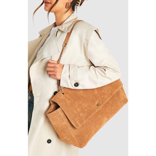 Borsa a spalla oversize in scamosciato sintetico - boohoo - Modalova