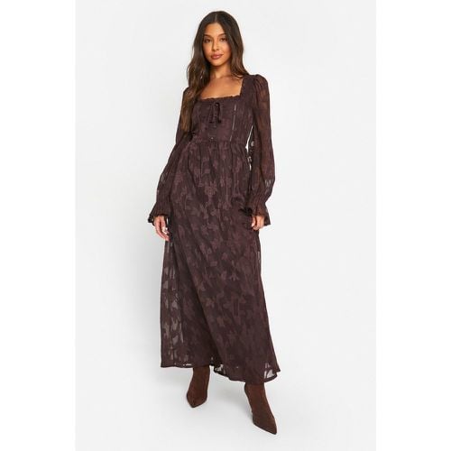 Vestido Maxi Texturizado Estilo Mesonera Con Mangas Abullonadas - boohoo - Modalova