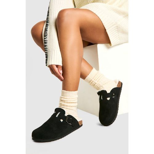 Slip On Cosy Mules, Negro - boohoo - Modalova