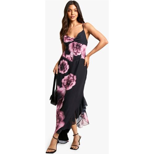 Vestido Maxi Estilo Corsé De Chifón Con Estampado De Flores Grandes - boohoo - Modalova