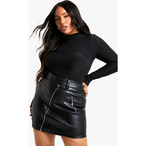 Minigonna stile Biker Plus Size in PU - boohoo - Modalova