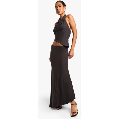 Falda Maxi Súper Suave Con Filo Ondulado - boohoo - Modalova