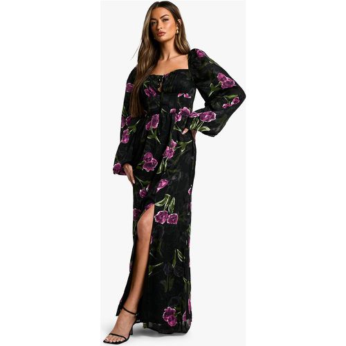 Vestido Maxi Estilo Mesonera Con Estampado De Flores - boohoo - Modalova