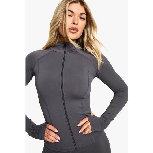 Giacca DSGN Studio super morbida effetto vellutato modellante con zip - boohoo - Modalova