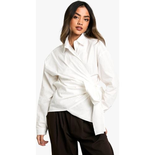 Camicia scaldacuore in cotone popeline con laccetti - boohoo - Modalova