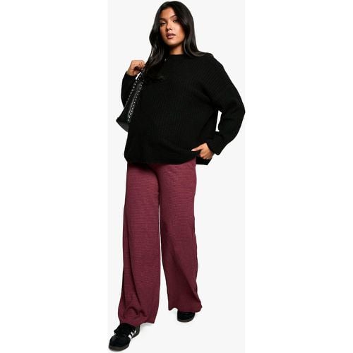 Pantalón Premamá De Pernera Ancha Texturizado Con Cintura Elástica Y Cordón Elástico - boohoo - Modalova