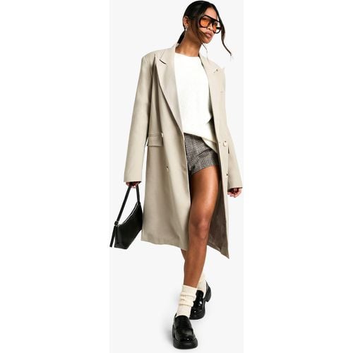 Blazer lungo oversize con spalline imbottite - boohoo - Modalova