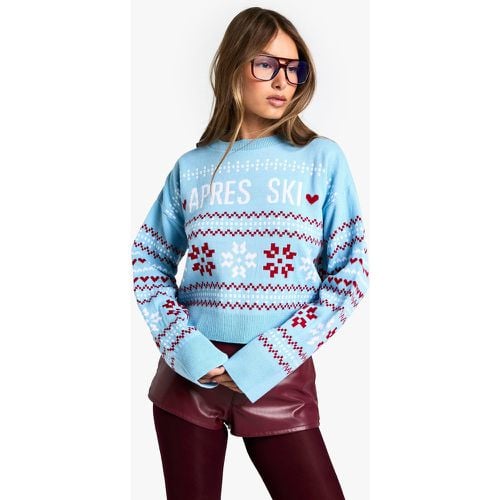 Jersey Crop Navideño Apres Ski - boohoo - Modalova