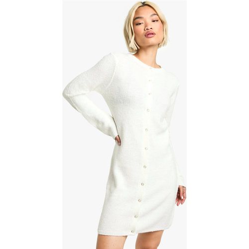 Boucle Knitted Button Down Mini Dress - boohoo - Modalova