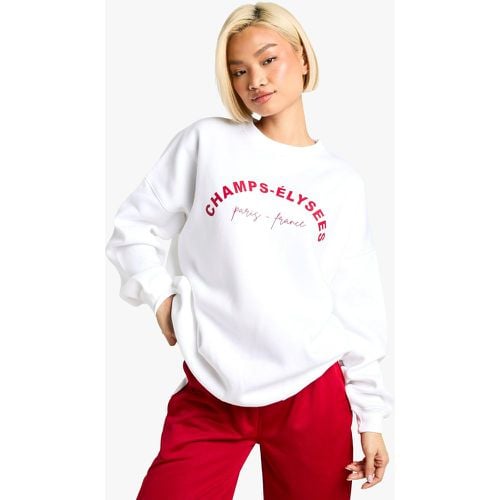 Sudadera Oversize Con Eslogan Champs Elysees - boohoo - Modalova