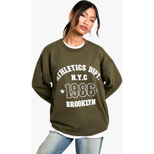 Sudadera Oversize Con Estampado Nyc Athletics Dept 1986 - boohoo - Modalova