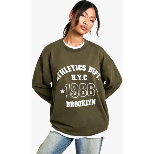 Felpa oversize NYC Athletics Dept 1986 - boohoo - Modalova