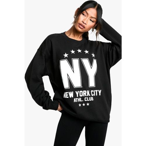 Sudadera Oversize Con Estampado De New York City Ath Club - boohoo - Modalova