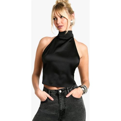 Camisola De Raso Con Escote Halter - boohoo - Modalova