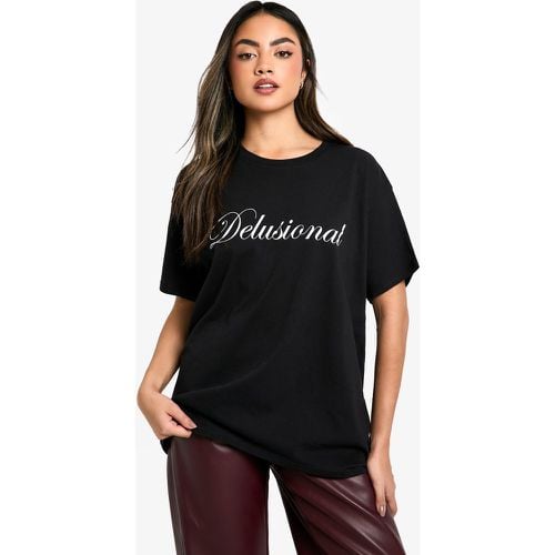 T-SHIRT OVERSIZE CON STAMPA DELISIONAL - boohoo - Modalova