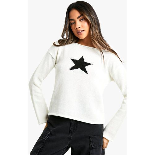 Jersey Universitario De Punto Sin Acabar Con Estrella - boohoo - Modalova