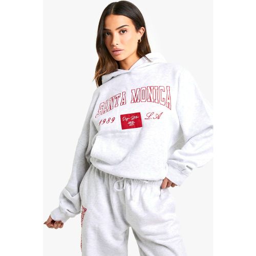 Sudadera Petite Oversize Con Capucha Y Emblema De Santa Monica - boohoo - Modalova