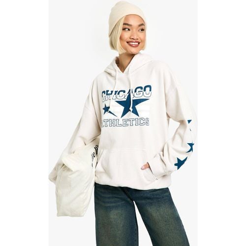 Sudadera Oversize Con Capucha Y Estampado De Chicago Athletics - boohoo - Modalova