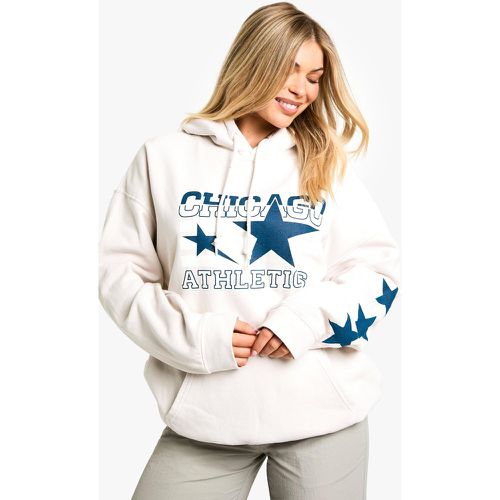 Felpa oversize con stelle dei Chicago Athletics e cappuccio - boohoo - Modalova