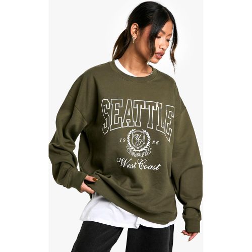 Sudadera Oversize Con Estampado De Seattle - boohoo - Modalova