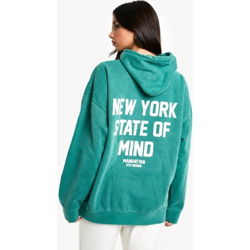 Sudadera Oversize Con Capucha Y Estampado Ny State Of Mind - boohoo - Modalova