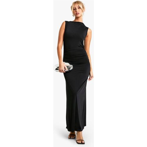 Vestito maxi con scollo a cappuccio e inserti in pizzo - boohoo - Modalova