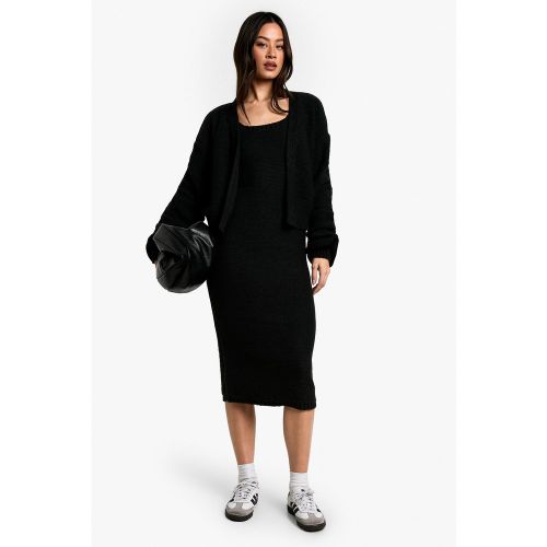 Vestito Tall in maglia spessa & cardigan coordinati - boohoo - Modalova