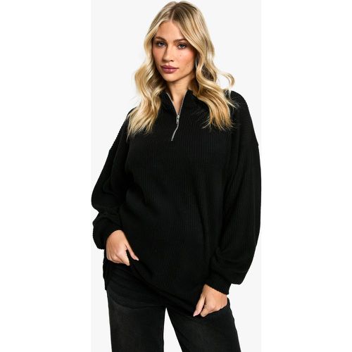 Maglione Premaman in maglia morbida con zip corta - boohoo - Modalova