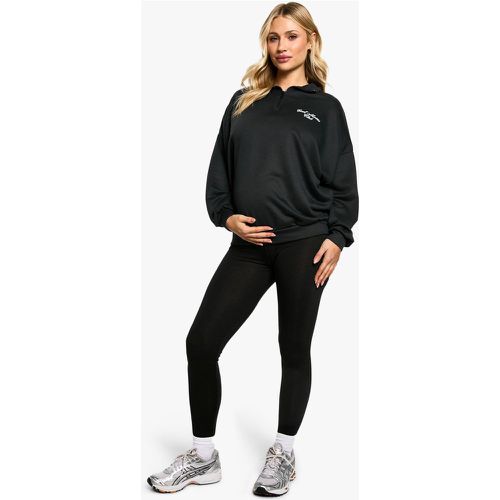 Conjunto Premamá De Leggings Y Sudadera Con Cremallera A La Mitad Y Eslogan Cool Moms Club - boohoo - Modalova