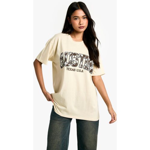 T-shirt oversize con slogan Austin Cow - boohoo - Modalova