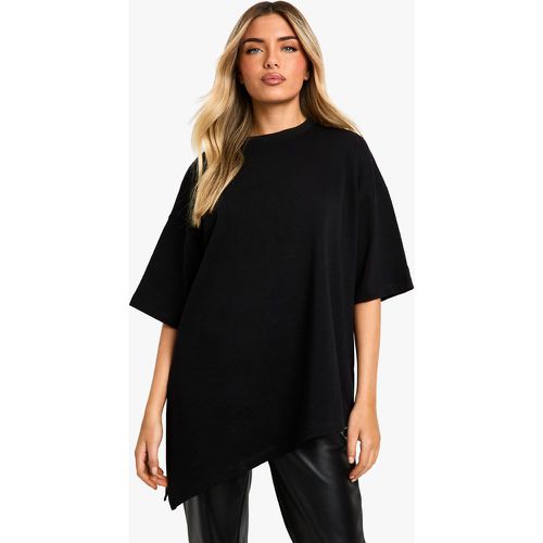 T-SHIRT OVERSIZE CON FONDO ASIMMETRICO - boohoo - Modalova