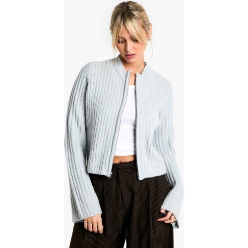 Cardigan con zip, Grigio - boohoo - Modalova