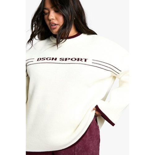 Maglione a girocollo Plus Size DSGN con finiture a contrasto - boohoo - Modalova