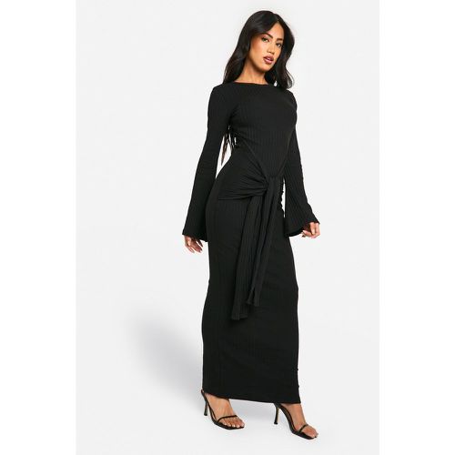 Wide Rib Ruched Tie Maxi Dress - boohoo - Modalova