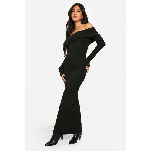 Vestido Maxi De Canalé Ancho Con Escote Bardot - boohoo - Modalova