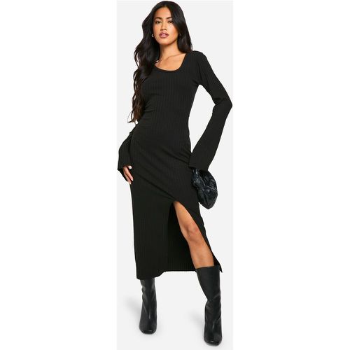 Vestido Midaxi Asimétrico De Canalé Ancho - boohoo - Modalova