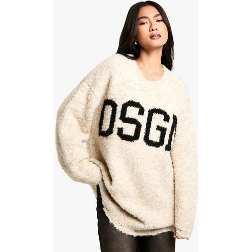 Jersey Oversize De Punto Buclé Con Eslogan Dsgn - boohoo - Modalova