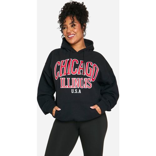 Sudadera Plus Oversize Con Capucha Y Estampado Gráfico De Chicago - boohoo - Modalova