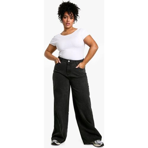 Jeans a gamba super ampia Plus Size Basics a vita alta - boohoo - Modalova