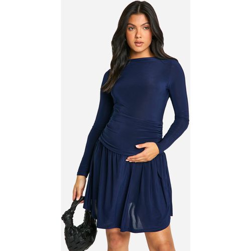 Vestido Premamá Mini Ceñido Con Escote Oblicuo Y Detalle Recogido - boohoo - Modalova