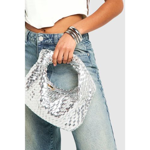 Borsa metallizzata con manico e nodo - boohoo - Modalova