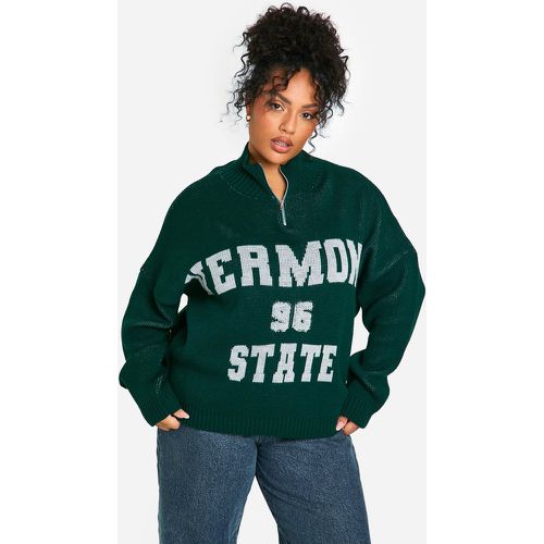 Pullover Plus Size in maglia stile Varsity con scritta VERMONT - boohoo - Modalova