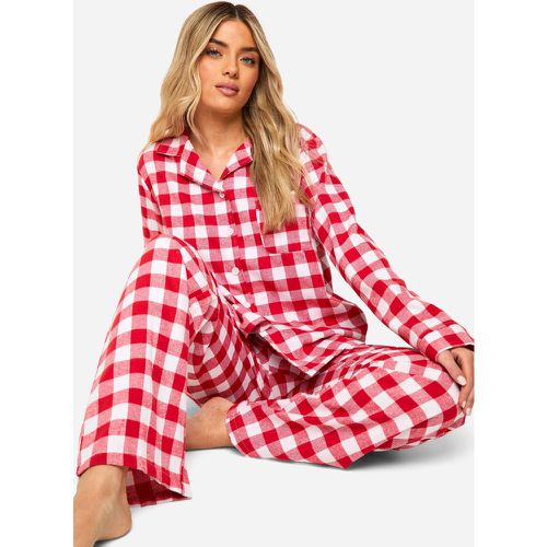 Pijama De Pantalón Largo Y Camisa De Cuadros Con Botones - boohoo - Modalova