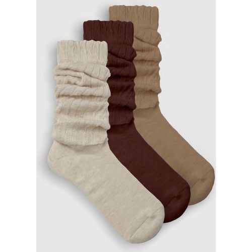 Pack De 3 Pares De Calcetines Holgados De Canalé Suave - boohoo - Modalova