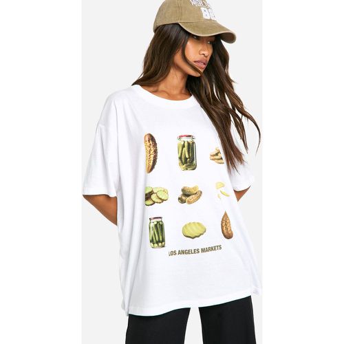 T-shirt oversize con grafica Pickles - boohoo - Modalova